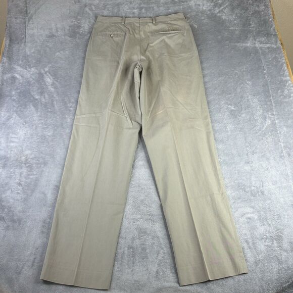 Corbin Pants Mens 32x34 Tan Pleated Straight Leg Slash Pocket‎ Career Business - Picture 2 of 12